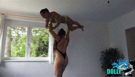 Dolly lift and carries Nomi _ Overhead lift, lunges, etc