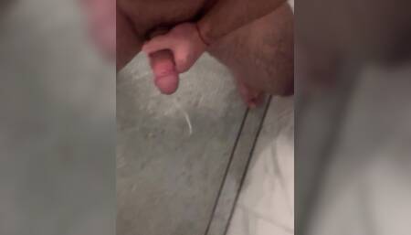 Hairy Uncut Bear Shooting Load in Shower