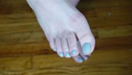 Worship my Pedicured Light Blue Toes and Feet MP4 1080