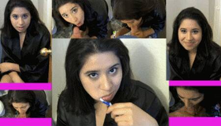 eRica needs some toothpaste! Uses fresh cum to brush her teeth!