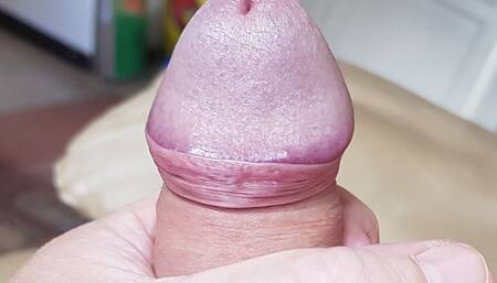 My Husband Lies on the Couch and Jerks off His Little Cock Until Orgasm and the Juice Comes