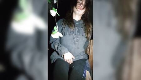 Cute Brunette Teen Rubbing Her Clit