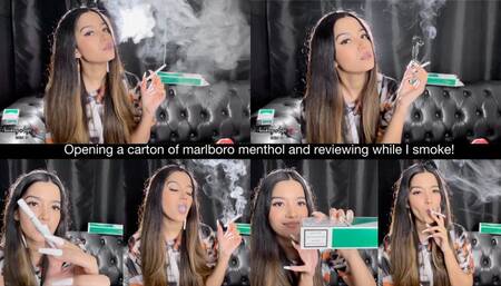 Opening a carton of marlboro menthol and reviewing