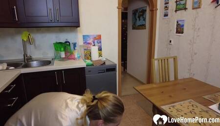 Stuck stepmom gets a good anal pounding