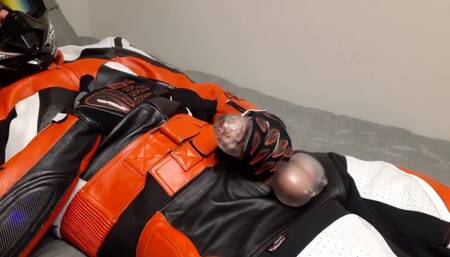 Horny Leather Biker Cums with Sackjack