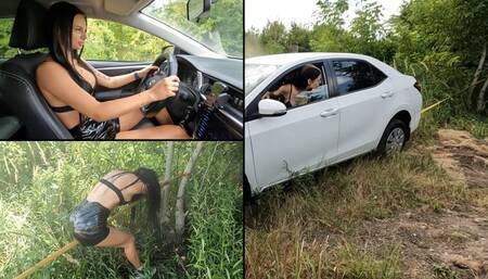 Jade wants to pull out a tree with her car