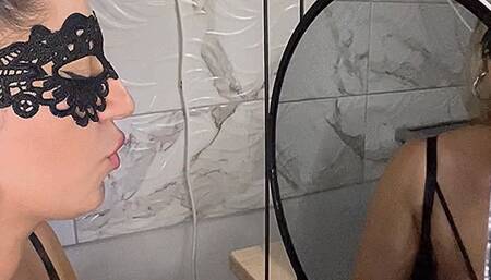 Lipstick Fetish And Gloryhole Blowjob