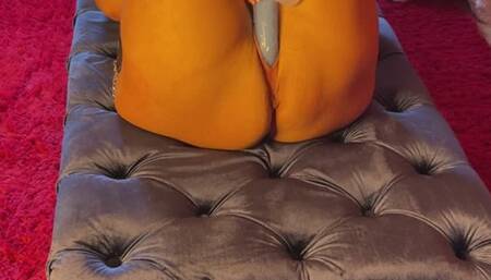 fucking my dirty tight pussy with my clear dildo