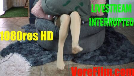 Livestream Interrupted - 1080res HD with stockingfeet