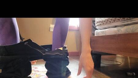 Open Crotch Hole Leggings Dildo Fuck