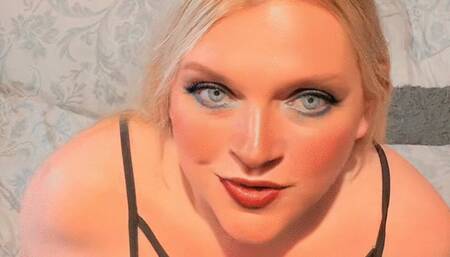 Strapon and big cleavage tease