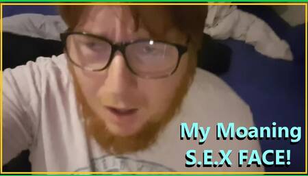 Here Is My Sexy Sex Face Moaning While I Rub My Hard Cock. Why Not Cum and Watch