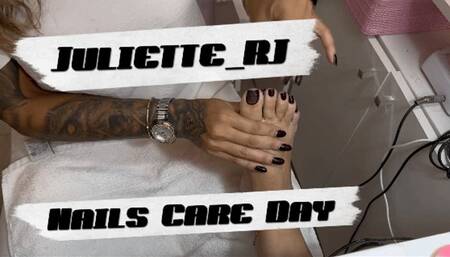 Juliette_RJ on a Feet Care Day Part 2 - FOR MOBILE DEVICES USERS - NATURAL NAILS - FRENCH TIPS NAILS - PEDICURE DAY - NAILS CARE - FOOT CARE - CARE DAY - FEET SCRUB - FOOT MASSAGE - NATURAL NAILS - PAITING FEET TOES - FOOT FETISH