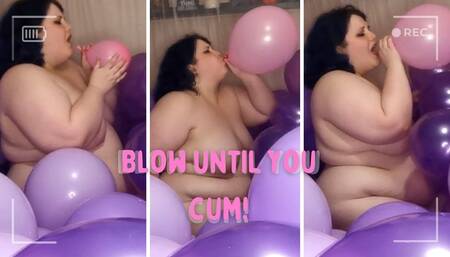 Inflating balloon as i ride your cock