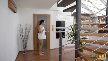 OLD4K. Arousing Pretty Anne Rose Tastes Mature Dick and Gets