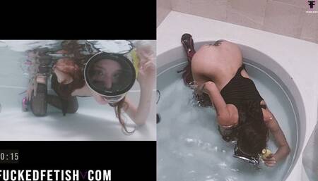 2cams Blackout underwater exhausted after party from keeping snorkeling session