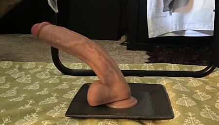 Pouncing on a 12inch Dildo