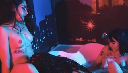 Foot Fetish Threesome With Lesbians in the Bathtub