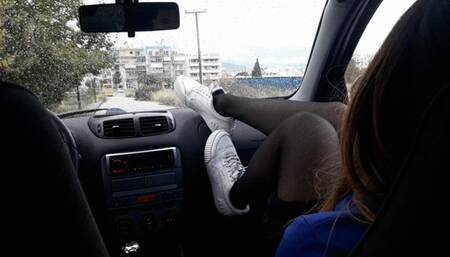 Sneakers and pantyhose