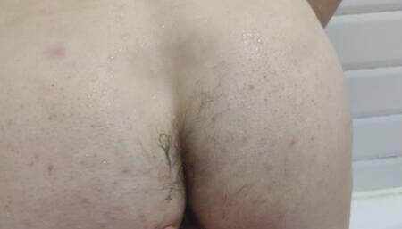 Girl coming in the shower, saw there cute man, made prostate massage for him and made him cum by handjob 4K