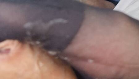 Stocking Footjob in Car