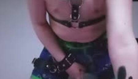 Leather Puppy Pisses on Floor