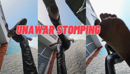 Unaware stomping giantess