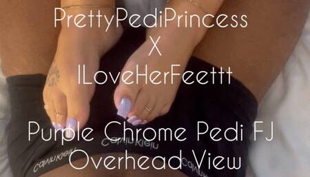 Draining ILoveHerFeettt’s BBC With My Pretty Long Purple Chrome Pedi (Overhead View)