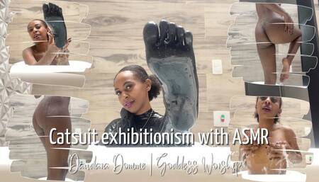 Catsuit exhibitionism with ASMR!