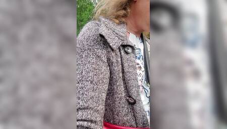 Outside Walking with a Vibrating Wand in My Ass
