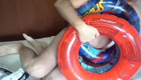 Play with Three Red and Blue Swimrings