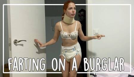 FARTING ON A BURGLAR this home intruder didn't expect my loose farts, diaper and neck brace 1080 mp4