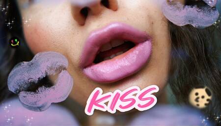 Sensual creamy pink kiss
