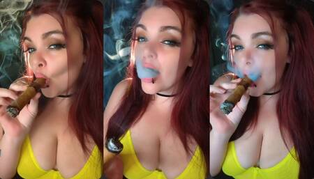 Enjoying a delicious big Cigar