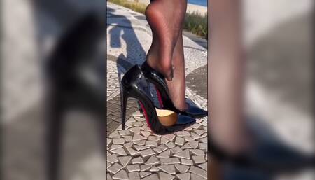Wife Michelle in Nylon Stockings and Heels Getting Ready for Office Compilation