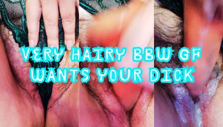 Very hairy BBW GF wants your dick