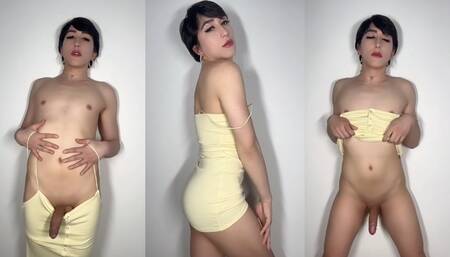 Sweet Asian Sissy Femboy Cock Tease Worship and Huge Cumshot