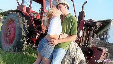 Blonde Farmgirl Valentina Blue Seduce To Rough Outdoor Anal