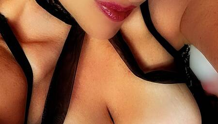 Busty MILF In Sexy Black Lingerie Masturbating And Giving You JOI