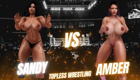 Big tit topless female pro wrestling: Sandy challenges Amber for the title LOW