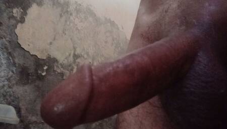 Masturbating with Huge Cock