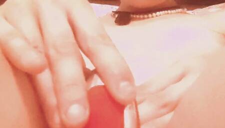 New toy Vibes! Girl takes 9 in" dildo and new vibrator that sucks on my clit and hits the G spot at the same time!