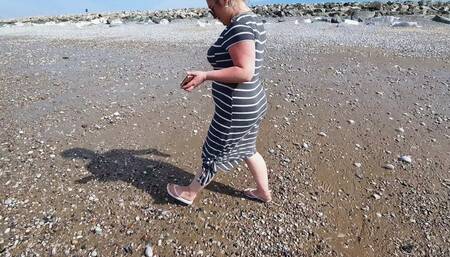 Stepping On Shells On The Beach In My Flip Flip Flops