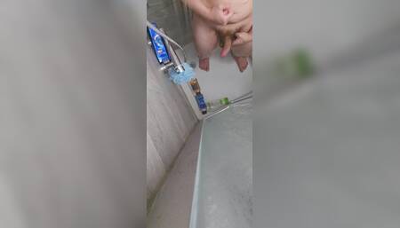 Chubby Teen Jerks off in Shower