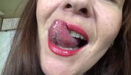 Licking Sexy Red Lips