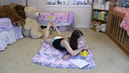 Taylor: Messes Diaper While Drawing