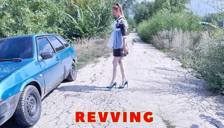 Vika schoolgirl white tights high heels revving_4K pro res hdr_full video 17 min