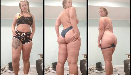 Stripping Naked and Teasing my Sexy BBW Body