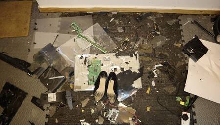 JMB Television crush in black metal high heel stilettos