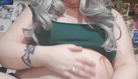 Fattening Feedee Fucking my Big Bellybutton til I Cum!